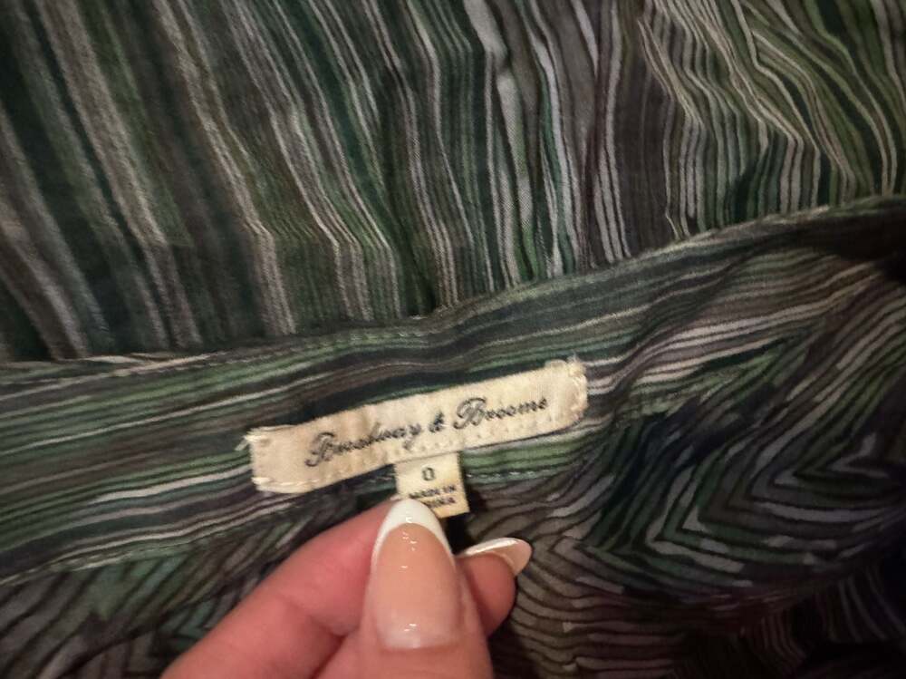Broadway & Broome Anthropologie 100% Silk Abstract Stripe Mini Dress - Picture 10 of 11